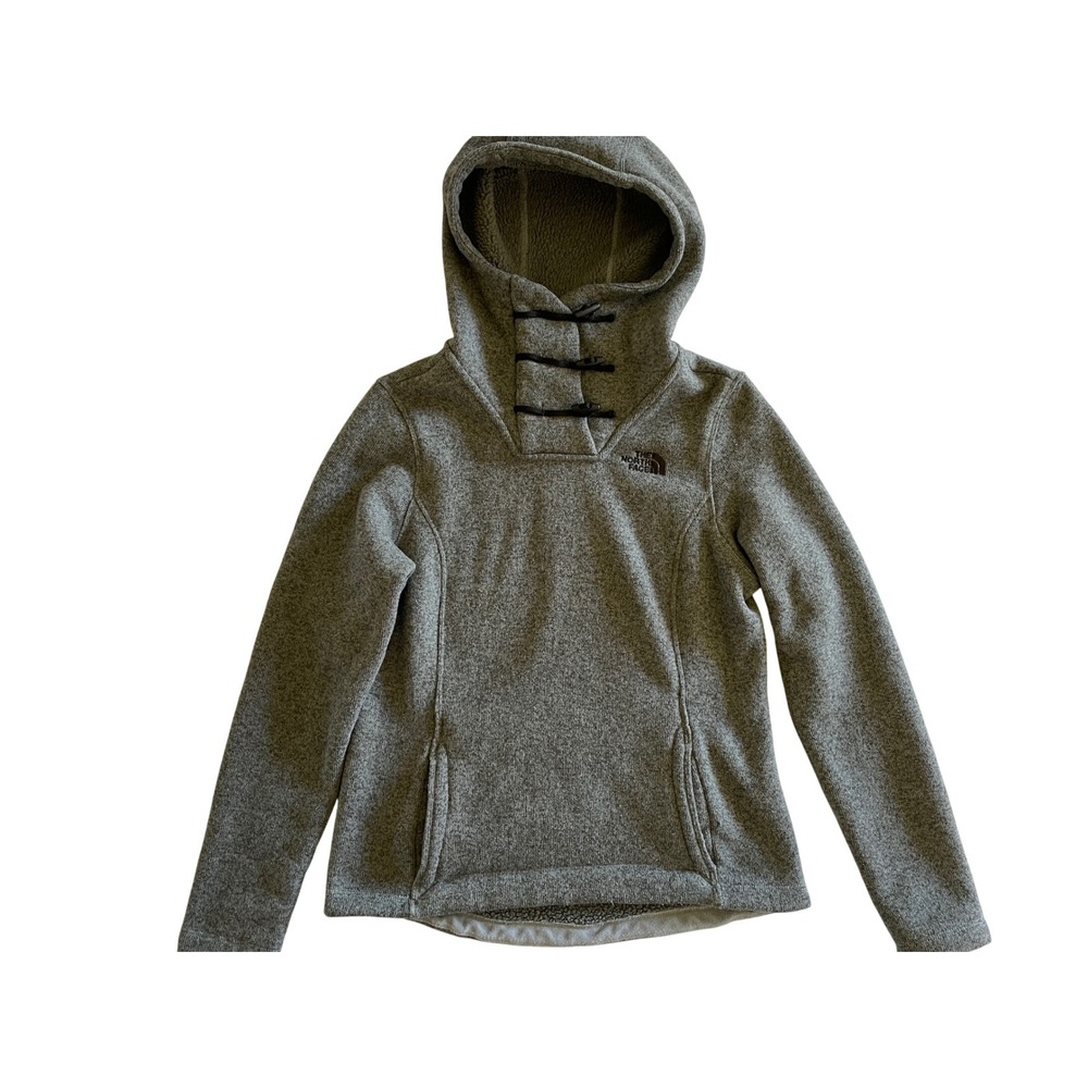 The North Face‎ Womens Gray Fleece Lined Pullover Scuba Hoodie Jacket S/P